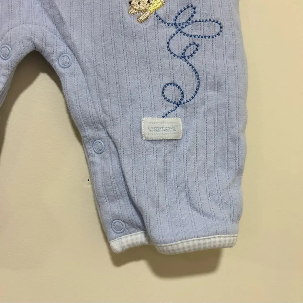 NWOT Carter's Vintage Just One Year 2 Piece Bear Blue Boy Outfit Size 3-6 Months